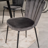 Plaza Runt Matbord - Svart / Svart - ø100*H75 + židle Limhamn - šedá _4