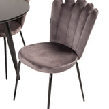 Plaza Runt Matbord - Svart / Svart - ø100*H75 + židle Limhamn - šedá _4