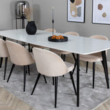 Polar Elips Matbord - Svart / Vit - 240*100*H75 +Velvet Jídelní židle - Béžová / Černá _6