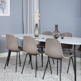 Polar Elips Matbord - Svart / Vit - 240*100*H75 + Jídelní židle Arctic - Černé nohy - Khaki Plast _6