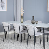 Polar Elips Matbord - Svart / Vit - 240*100*H75 + Jídelní židle Vault - Černé nohy - Šedá látka _6