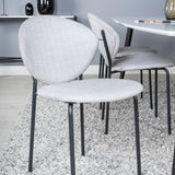 Polar Elips Matbord - Svart / Vit - 240*100*H75 + Jídelní židle Vault - Černé nohy - Šedá látka _6