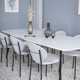 Polar Elips Matbord - Svart / Vit - 240*100*H75 + Jídelní židle Vault - Černé nohy - Šedá látka _6