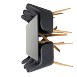 Piazza Matbord - Ek-look / svart - 180*90*75 +Comfort Karmstol - Ek-Look / Svart PU _6