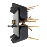 Piazza Matbord - Ek-look / svart - 180*90*75 +Comfort Karmstol - Ek-Look / Svart PU _6