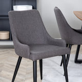 Jídelní stůl Inca - 160/200*85*H75 - Dub / Černá +Plaza - Jídelní židle - Černá/Tmavě šedá _4