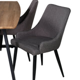 Jídelní stůl Inca - 160/200*85*H75 - Dub / Černá +Plaza - Jídelní židle - Černá/Tmavě šedá _4