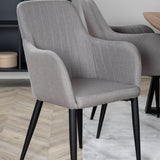 Jídelní stůl Inca - 160/200*85*H75 - Dub / Černá +Komfortní židle Polar šedá - Černé nohy _4