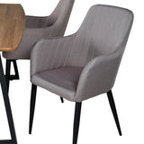 Jídelní stůl Inca - 160/200*85*H75 - Dub / Černá +Komfortní židle Polar šedá - Černé nohy _4