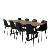 Inca Matbord - Svart / Oljad Ek - 160/200*85*H75+Polar Matstol - Svart / Svart P