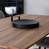 Jídelní stůl Inca - 160/200*85*H75 - Dub / Černá + Židle Polar - Šedá látka Černé nohy _4