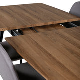 Jídelní stůl Inca - 160/200*85*H75 - Dub / Černá + Židle Polar - Šedá látka Černé nohy _4