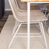 Cirebon Jídelní stůl 200*90cm - Teak / Bílá+Cirebon Jídelní židle - Bílá / Bílá