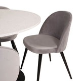 Jídelní stůl Razzia 106 cm - White Terazzo / Black+Velvet Matstol - Svart / Ljus