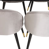 Dipp jídelní stůl - 180*90cm - Černá dýha / černé nohy s mosazným dippem +Velvet Ma