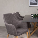 Piazza Matbord - Ek-look / svart - 180*90*75 +Comfort - Jídelní židle - Dub/tmavě šedá _6