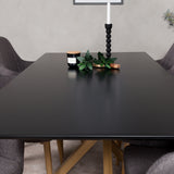 Piazza Matbord - Ek-look / svart - 180*90*75 +Comfort - Jídelní židle - Dub/tmavě šedá _6