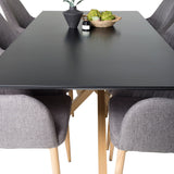 Piazza Matbord - Ek-look / svart - 180*90*75 +Comfort - Jídelní židle - Dub/tmavě šedá _6