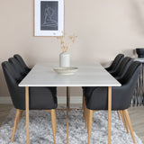 Palace Matbord - Ek-look / Vit - 240*100*H75 +Comfort Karmstol - Ek-Look / Svart PU _6