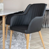 Palace Matbord - Ek-look / Vit - 240*100*H75 +Comfort Karmstol - Ek-Look / Svart PU _6