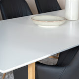 Palace Matbord - Ek-look / Vit - 240*100*H75 +Comfort Karmstol - Ek-Look / Svart PU _6