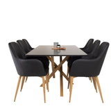 Piazza Matbord - Ek-look / svart - 180*90*75 +Comfort Karmstol - Ek-Look / Svart PU _6