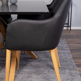 Piazza Matbord - Ek-look / svart - 180*90*75 +Comfort Karmstol - Ek-Look / Svart PU _6