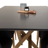 Piazza Matbord - Ek-look / svart - 180*90*75 +Comfort Karmstol - Ek-Look / Svart PU _6