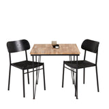 Jídelní stůl Bali – 80*80 cm – Teak / Černá + Jídelní židle Polly – Černá / Černá _2