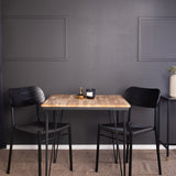 Jídelní stůl Bali – 80*80 cm – Teak / Černá + Jídelní židle Polly – Černá / Černá _2
