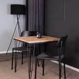 Jídelní stůl Bali – 80*80 cm – Teak / Černá + Jídelní židle Polly – Černá / Černá _2