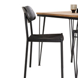 Jídelní stůl Bali – 80*80 cm – Teak / Černá + Jídelní židle Polly – Černá / Černá _2