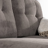 Třimístná pohovka, Remis, tmavě šedá, 241|118 x 85