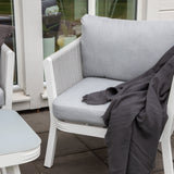 Virya Lounge set (3+2+1) Bílý alu / Šedé lano / šedý polštář