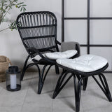 Lounge křeslo, Ella, černá, Stolička:65x76x98,Ottoman:55x42x42
