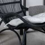 Lounge křeslo, Ella, černá, Stolička:65x76x98,Ottoman:55x42x42