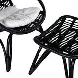 Lounge křeslo, Ella, černá, Stolička:65x76x98,Ottoman:55x42x42
