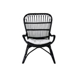 Lounge křeslo, Ella, černá, Stolička:65x76x98,Ottoman:55x42x42