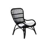 Lounge křeslo, Ella, černá, Stolička:65x76x98,Ottoman:55x42x42