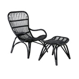 Lounge křeslo, Ella, černá, Stolička:65x76x98,Ottoman:55x42x42