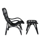 Lounge křeslo, Ella, černá, Stolička:65x76x98,Ottoman:55x42x42