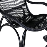 Lounge křeslo, Ella, černá, Stolička:65x76x98,Ottoman:55x42x42
