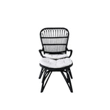 Lounge křeslo, Ella, černá, Stolička:65x76x98,Ottoman:55x42x42