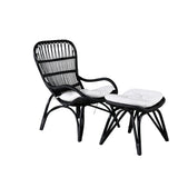 Lounge křeslo, Ella, černá, Stolička:65x76x98,Ottoman:55x42x42