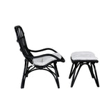 Lounge křeslo, Ella, černá, Stolička:65x76x98,Ottoman:55x42x42