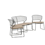 Milano Loungeset hliník - černá / písková