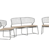 Milano Loungeset hliník - černá / písková