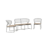 Milano Loungeset hliník - černá / písková