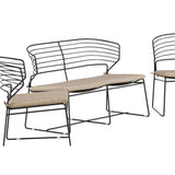 Milano Loungeset hliník - černá / písková