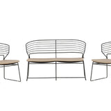 Milano Loungeset hliník - černá / písková
